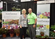Troy Lucht and Linda Strandlund with Plant Source International. This year, they add the Suntory breeder line to their list.