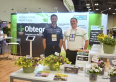 Shaun Hyde and CJ Coy with SePRO presenting Obtego, “a Fungicide and Plant Symboint that serves as a multi-functional tool for growers by protecting the plant from damaging soil borne pathogens and enhancing root growth.”