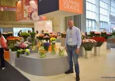 Rob Geerlings of Dümmen Orange presenting the calla assortment of Dümmen Orange. They recently started with callas in Colombia and they notice a large interest for the product. “Growers are looking for exclusive bouquets and they can create it with a calla.” Currently, Dümmen Orange had 25 callas that grow well in the Colombian climate.