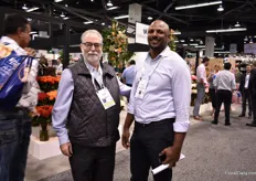 Dave Kaplan and Yassin Legesse Johnson of Sunrise Flowers, an Ethiopian farm, were also visiting the show.