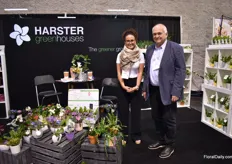Sherri van der Wal and Andre Harster of Harster Greenhouses. They are specialized in miniplants and is selling most of them in a concept (plant with pot or self watering pot). They supply chain stores and garden centers.