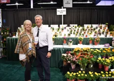 Micky and William Byland of N.G.Heimos Greenhouses and Micky's Minis. This year, during hte Floral 'Beach Bash' evening of the first show day, Micky was crowned as this year's Floral Marketer of the Year. 