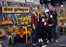 The team of dos Gringos. They are specialized in sun flowers that they grow in Mexico and Southern California. In total, they grow them in about 2000 acres open field. The bouquets are made at their assembly facilities in Mexico or San Diego.