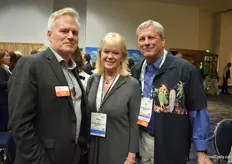 Doug Bohr of Center of Growing Talent Micky Byland and Bill Byland of Micky's Mini FloraExpress, before they knew that Micky was named PMA Floral Marketer of the Year 2019.
