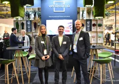 Daria Ilyasova, Alfonso Casamitjona and Ole Faarbeak Jensen of Verdissimo, presenting their new bright colors in preserved rose, the preserved gerbera and tricolor preserved rose.