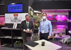 Dr. Einar Nilssen Jr and Dr. Luca Giana at the Norcom booth, where they were also showing products of C-Led, Jiffy, and Valoya, amongst others.